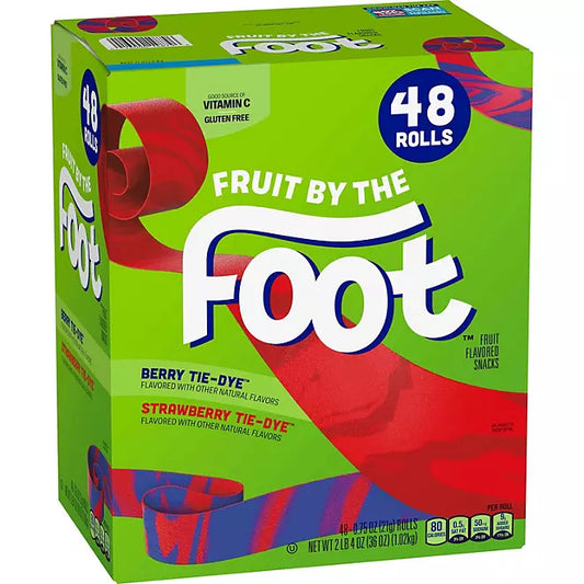 مجموعة متنوعة من الوجبات الخفيفة المصبوغة بالربط من Fruit By The Foot، 48 عبوة.